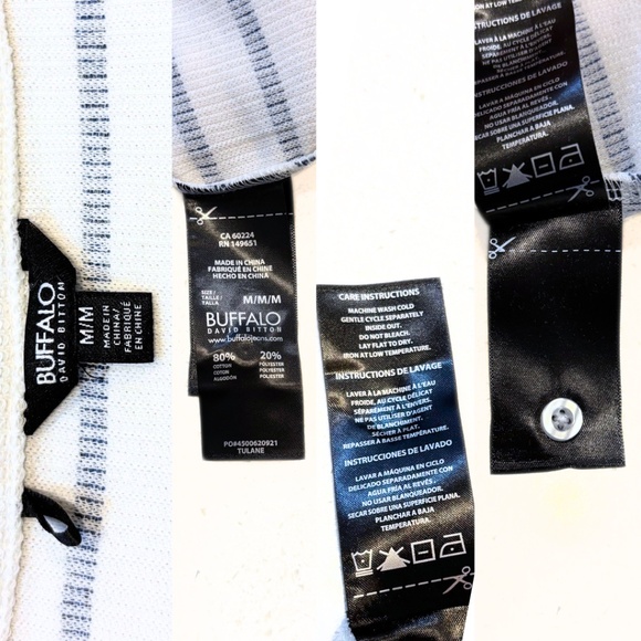 Buffalo David Bitton Sleeveless Blue and White Striped Top Size M - Picture 7 of 7